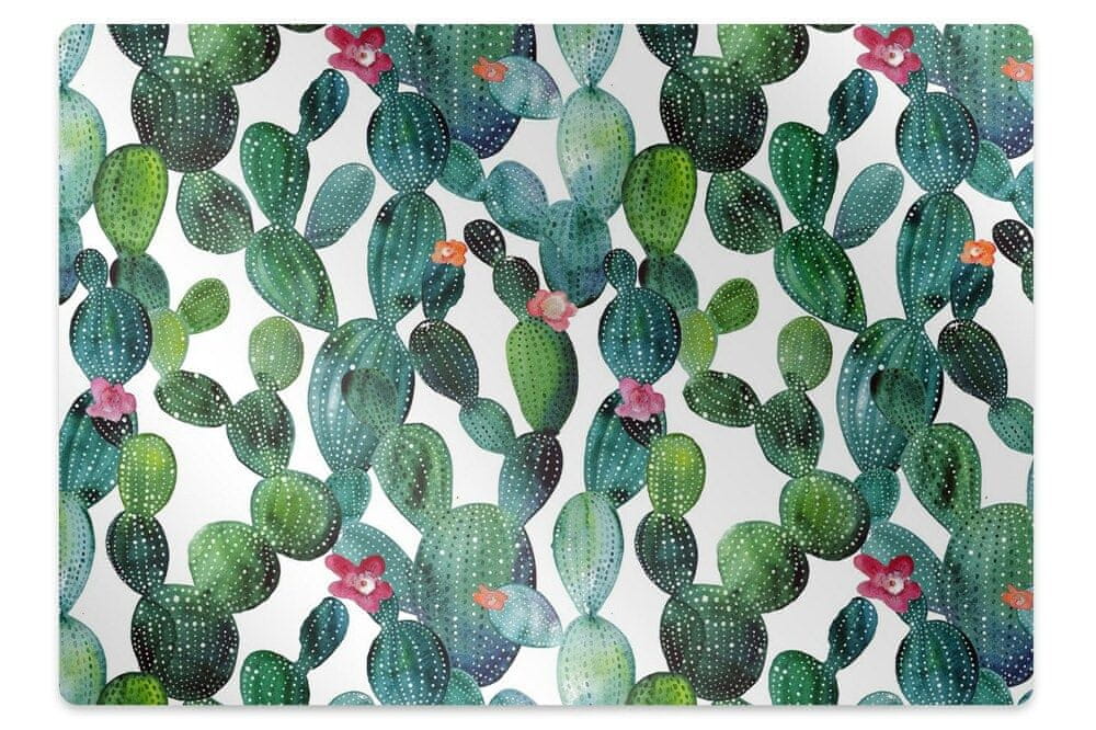 kobercomat.sk Ochranná podložka pod stoličku Kaktus s kvetinami 100x70 cm 